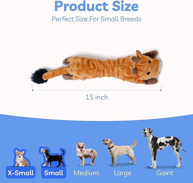 SHARLOVY Dog Squeaky Toys Pack, Bubble Plush Puppy Teething Pet Toys, Crinkle No Stuffing Animals Dog Toy, Doggies Chew for Large Small Medium Breeds