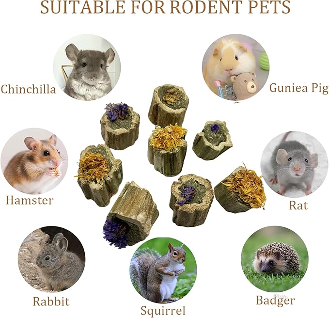 Rabbit Chew Toys Guinea Pig Treats Natural Papaya Wood Chew Sticks for Teeth Bunny Guinea Pig Hamster Chinchilla