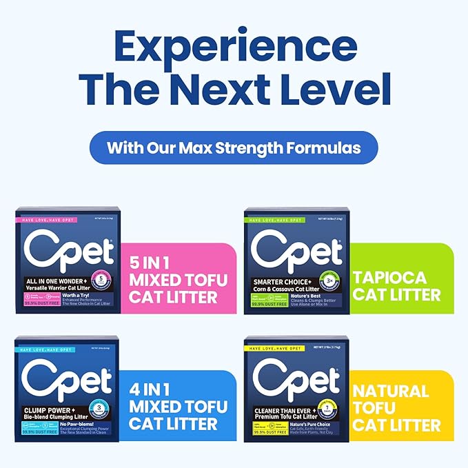 OPET Mixed Tofu Cat Litter - 19lb Strong Clumping Litter, Mixed Tofu and Bentonite, 99.9% Dust Free and Flushable Cat Litter, Natural Sustainable Ingredients Odor Control, Low Tracking(19lb, Milk)