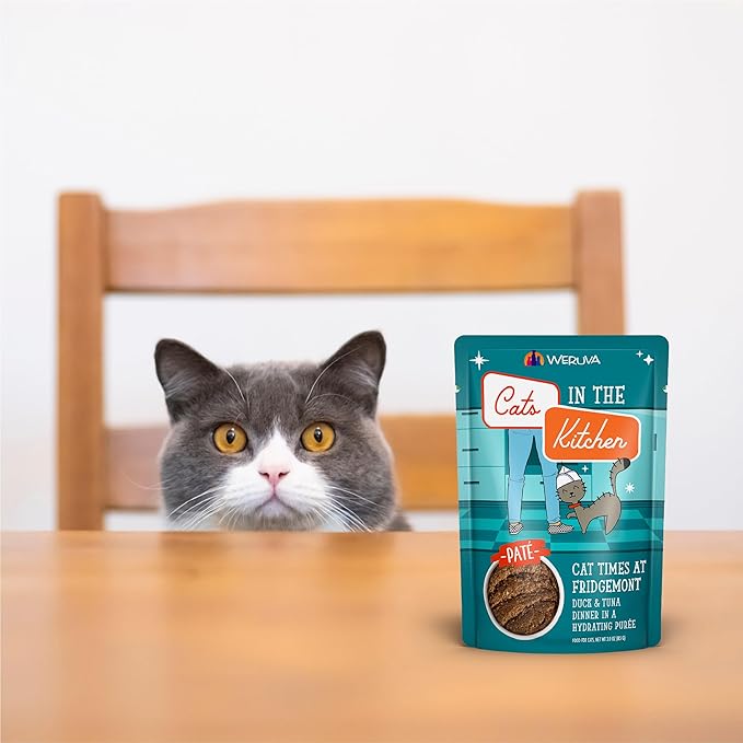 Weruva Cats in The Kitchen Slide N' Serve Grain-Free Natural Wet Pate Cat Food Pouches, Cattyshack, 3oz Pouch (Pack of 12)
