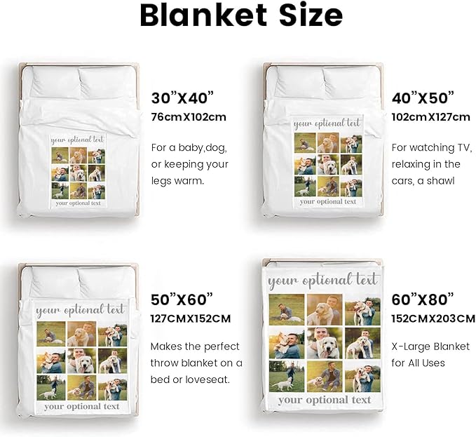 Artsadd Blankets with Pictures Customized, Dog Photos Personalized Blanket Custom Pet Loss Blanket for Mom Dad Friends