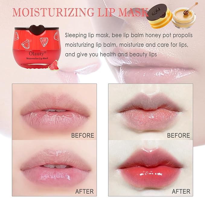 9 PCS Bee Lip Balm Lip Mask Honey Pot, Birthday Gifts for Her,Honey Lip Balm Bulk Mothers Day Gifts Lip Sleeping Mask Nourishing Overnight Lip Treatment,Lip Moisturizer Balm Preventing Dry,Cracked