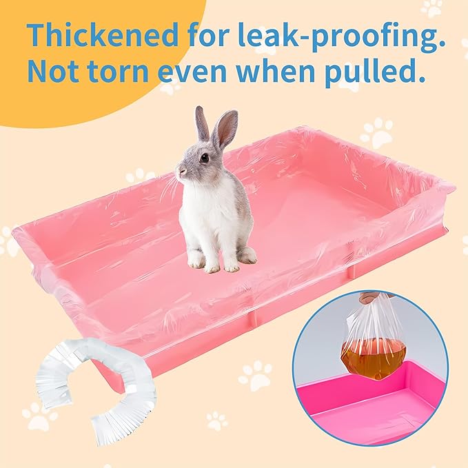100 Pcs Disposable Cage Liners 26'' X 18'' - Clear, Plastic Toilet Film for Bunny, Hamster, Totoro, Hedgehog, Guinea Pig & Small Animal Habitats
