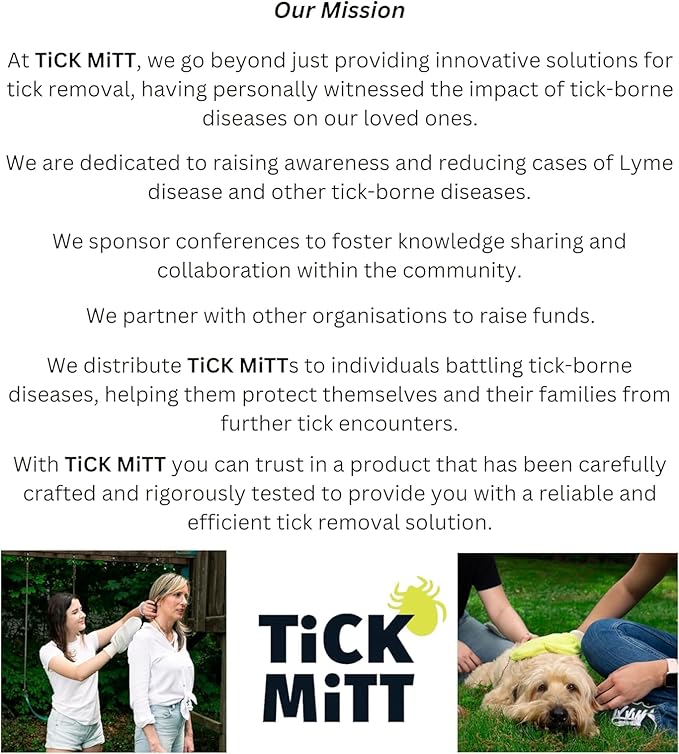 TiCK MiTT Blue Protective Glove for Tick Removal from Pets & Humans - Easy, Gentle, Chemical-Free Tick Handling - Portable & Durable for Outdoor Adventures