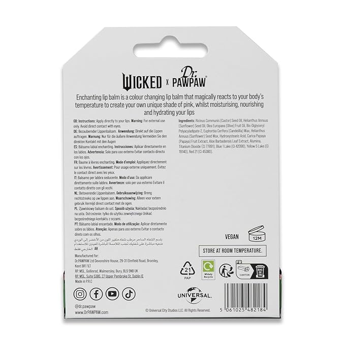 Dr. PawPaw Wicked Enchanting Lip Balm - Moisturizing, Color Changing Tinted Lip Balm for Women - Vegan, Nourishing, Hydrating - 0.1 oz