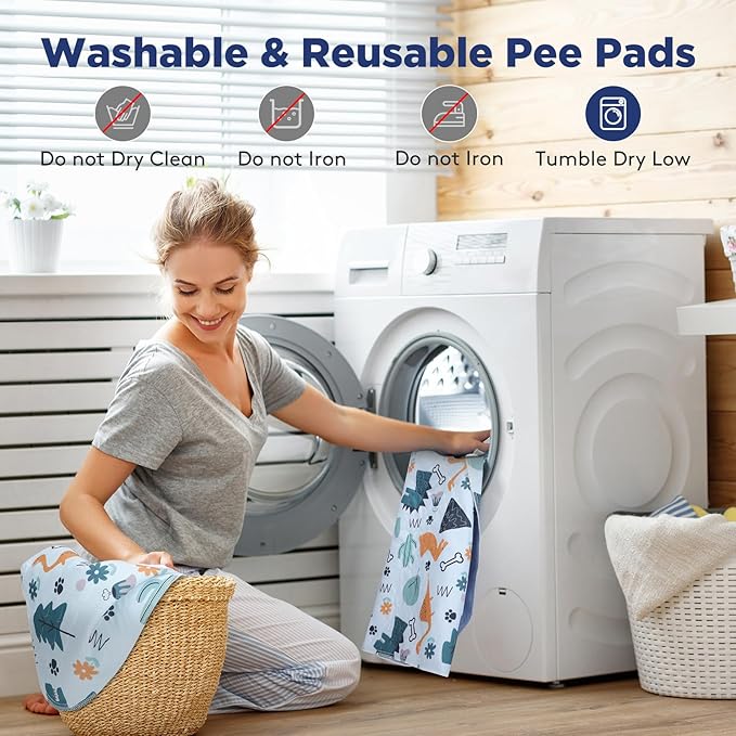 Washable Pee Pads for Dogs, 2 Pack Large 48"x48" Super Absorbent Reusable Pads for Dog Training Pads, 100% Waterproof Non-Slip Pee Pads Whelping Pads Dog Playpen Pads Crate Mat Bed Pads Dog Products