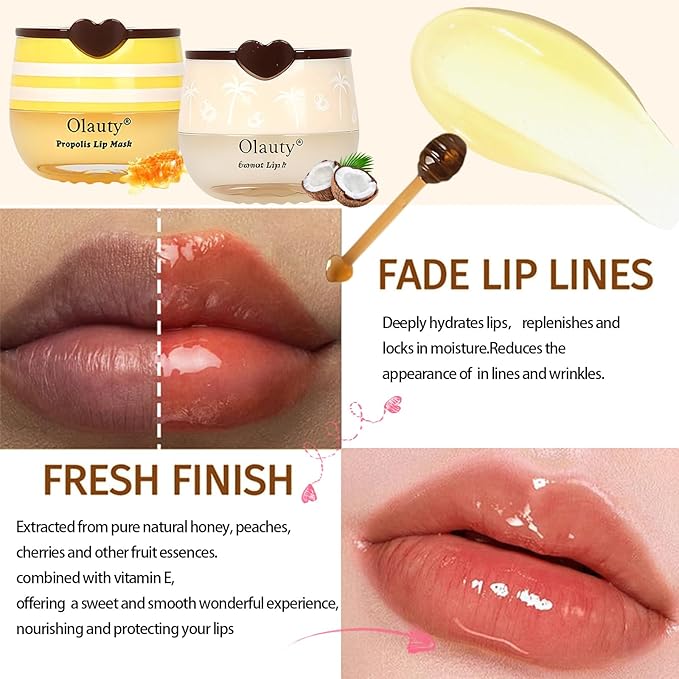9PCS Bee Lip Balm Honey Pot,Honey Lip Balm Bulk,Hydrating Sleeping Lips Mask Overnight with Sticks,Lips Mask HoneyPot Moisturizing Reduce Lip Lines,Hydrating Prevention Dry &Cracked Lips Care
