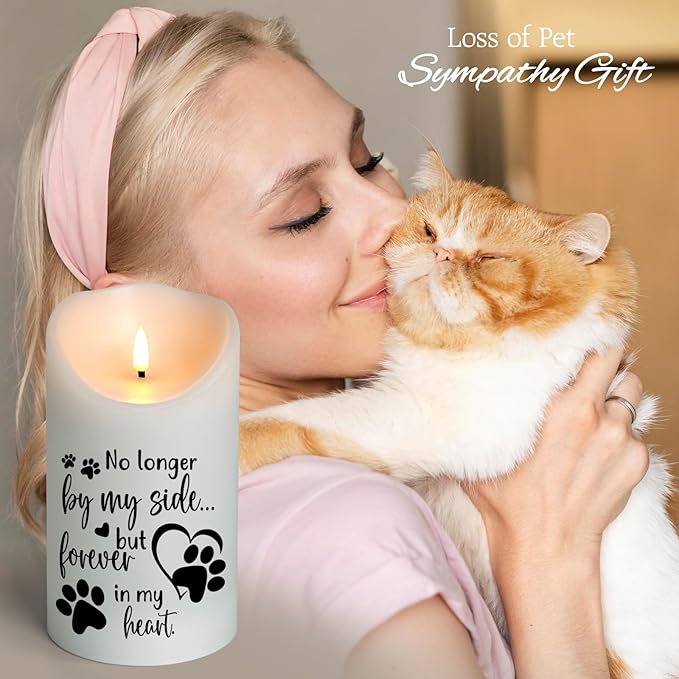Pet Memorial Gifts for Dogs Cats Loss of Dog Sympathy Gift, Sympathy Candle for Doggie, Condolence Present for Pet Lovers, Friends to Remember Doggie, Marking Bereavement And Grief(4" x 7")
