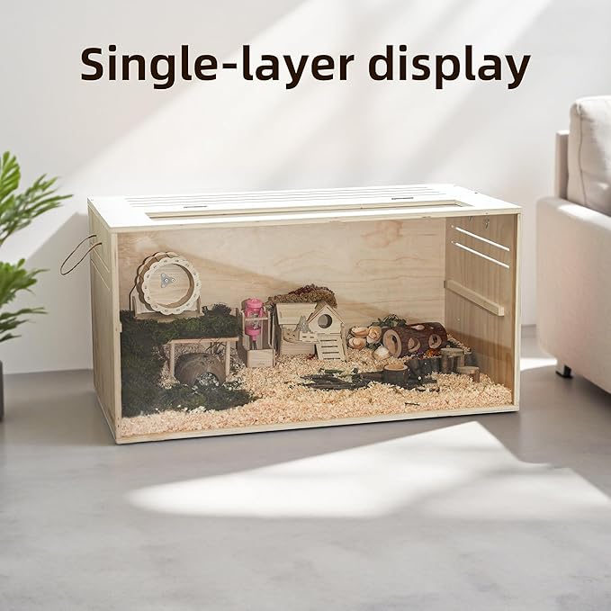 Pine Small Animals Houses&Habitats Chewproof, 40" Pine Guinea Pig Cage Hamster Cage for Small Animals (40" Large, Normal)