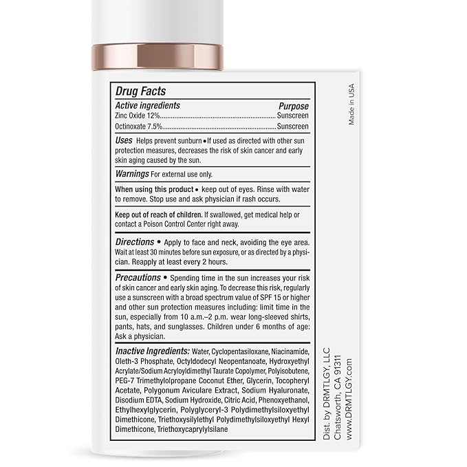 DRMTLGY Anti Aging Clear Face Sunscreen and Facial Moisturizer with Broad Spectrum SPF 45. Oil Free, Zinc Oxide Sunscreen For Sensitive Skin and Acne Prone Skin. 1.7 oz, 2 pack