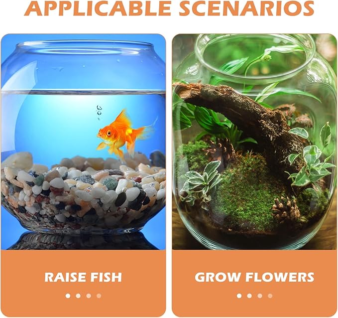 Alipis 3Pcs Plastic Fish Bowl, Clear Gold Fish Bowl Shatterproof Small Betta Fish Tank Desktop Round Aquarium Multi-Purpose Bowl for, Drinking, Candy Holder, Vase, L