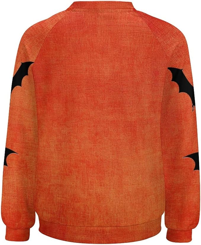 Halloween Sweatshirts for Women Black Cat Print Pullover Crewneck Oversized 2024 Fall Fashion Casual Warm Shirt