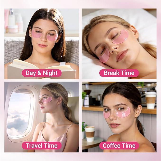 Serene Eyes Patches with PDRN & Collagen, Upgraded Instant Anti-Wrinkle Eye Mask for Dark Circles & Puffy Eyes, Hyaluronic Acid Hydrating Under Eye Patches, Instalift Treatment, 10 Pairs