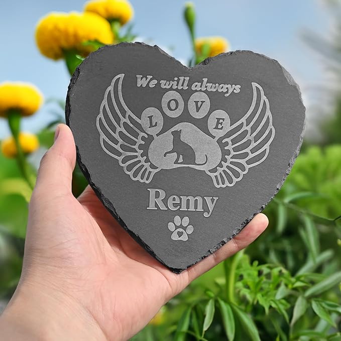 Pet Memorial Stones for Cats, Cat Gifts Loss of Cat, Sympathy Gift, Remembrance Gift Bereavement Passed Away In Memory 4''×4''/10×10cm