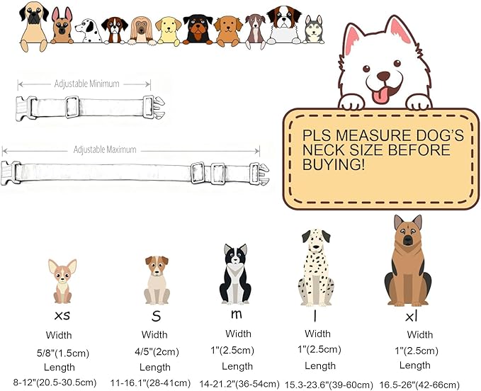 DOGWONG Flower Dog Collar-Daisy Flower Print Girl Dog Collar for Large Cute Dog Collars Spring Female Pet Gift Adjustable Heavy-Duty Soft Collar,XL