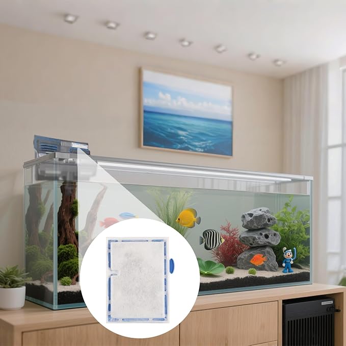 8 Packs Small Aquarium Filter Cartridges Replacement Filter Pad Compatible with QuietFlow E Internal Power Filter 10 and 1/2.5/5 Gallon Minibow Aquarium Filters