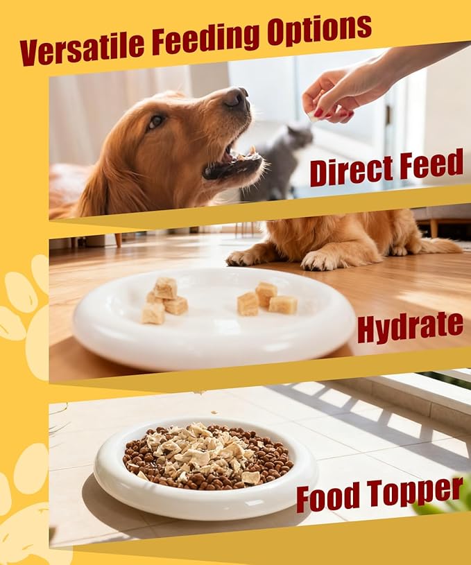Freeze Dried Chicken Treats for Dogs Cats Single Ingredient Raw Chicken Breast Cube Pet Food Training Treats High Protein Low Fat Weight Control Grain&Gluten&Rawhide Free No Additives 5.6oz