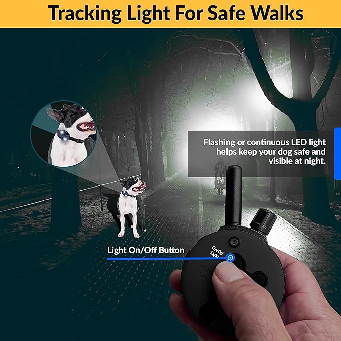 Educator E-Collar Humane Dog Training Collar with Remote, Features 100 Levels of Safe Stimulation, Tapping Sensation, Night Light, Waterproof, Rechargeable, 1 Mile 1 Dog, Black