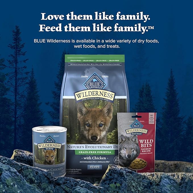 Blue Buffalo Wilderness Puppy High-Protein Dry Dog Food with Real Chicken, Grain-Free, Made in the USA with Natural Ingredients, Chicken, 24-lb Bag