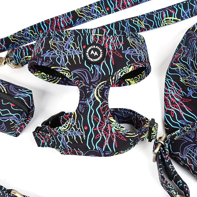 Angie and Allie Organic Cotton Dog Harness,No Pull Pet Harness with Leash D-Ring,Adjustable Soft Padded Dog Vest,Comfortable,Sustainable,Breathable and Stylish for Your Canine Companion