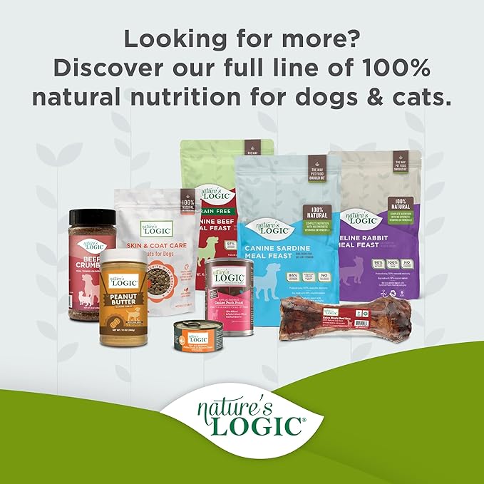 Nature's Logic Dry Dog Food - 100% Natural - No Synthetics - for All Ages, Sizes, Breeds - Free from Common Allergens, High Protein - Turkey Meal Feast, 25lbs