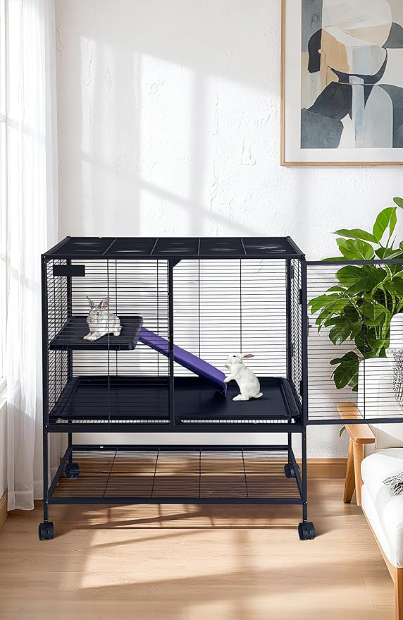 Garvee Metal Small Animal Cage,39 ''H Multi-Level Ferret Cage for Small Animals - Large Hamster Cage with Removable Ramp, Removable Tray for Chinchilla, Rabbit, Guinea Pigs, Hedgehog, Gerbil