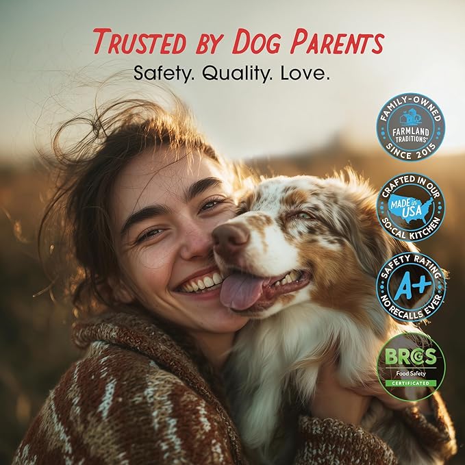Farmland Traditions Dogs Love Chicken Jerky Dog Treats, Premium Two-Ingredient Dog Jerky with USA-Raised, Human-Grade Chicken & No Antibiotics Ever, 1 Pound (Pack of 2) Bag.