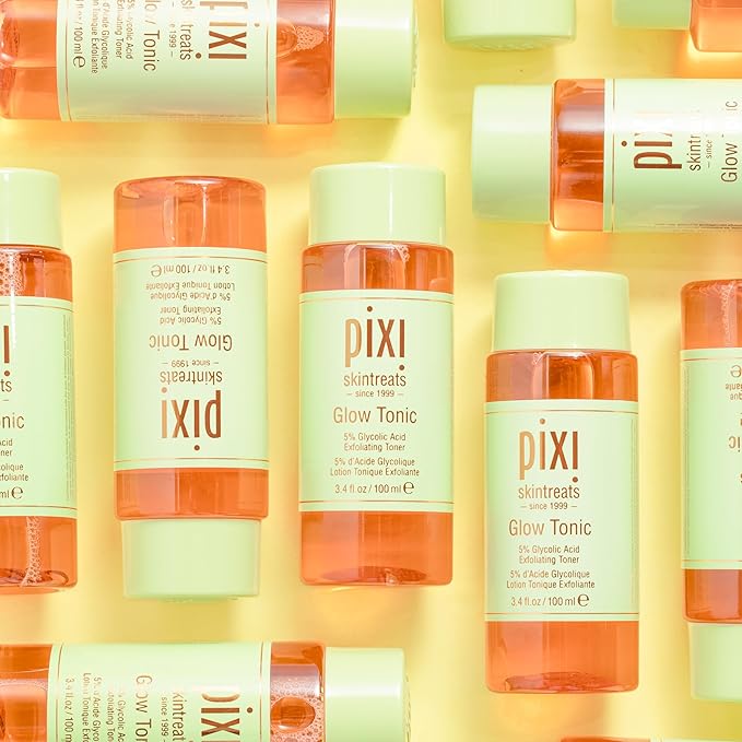 Pixi Glow Tonic Balancing Face Toner Glycolic Acid for Radiant Skin Daily Brightening Toner (3.4 fl oz / 100 ml)