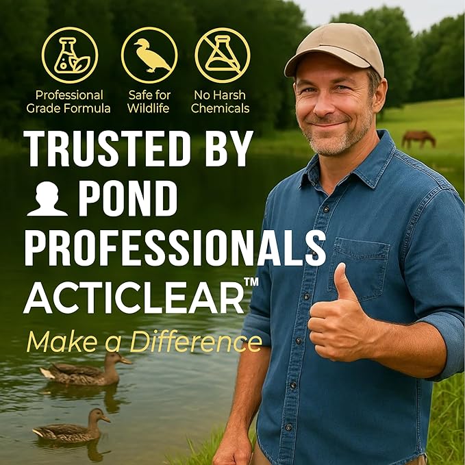 Muck Clear - 5LB Beneficial Bacteria for Ponds & Lake, Boost Enzymes, Sludge Odor Away, Outdoor Fish Pond Water Clarifier, Safe for Aquatic Life, Treats Up to 30,000 Sq Ft