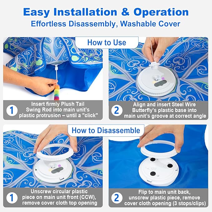 Interactive Cat Toys for Indoor Cats,Replacements (2 Wire Butterflies)