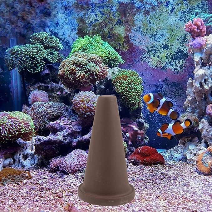 POPETPOP Aquarium Breeder Barrel with Ceramic Spawning Cone and Isolation Grid for Fish and Shrimp Breeding 6.3 Inch Tank Decoration for Angelfish and Colorful Fish
