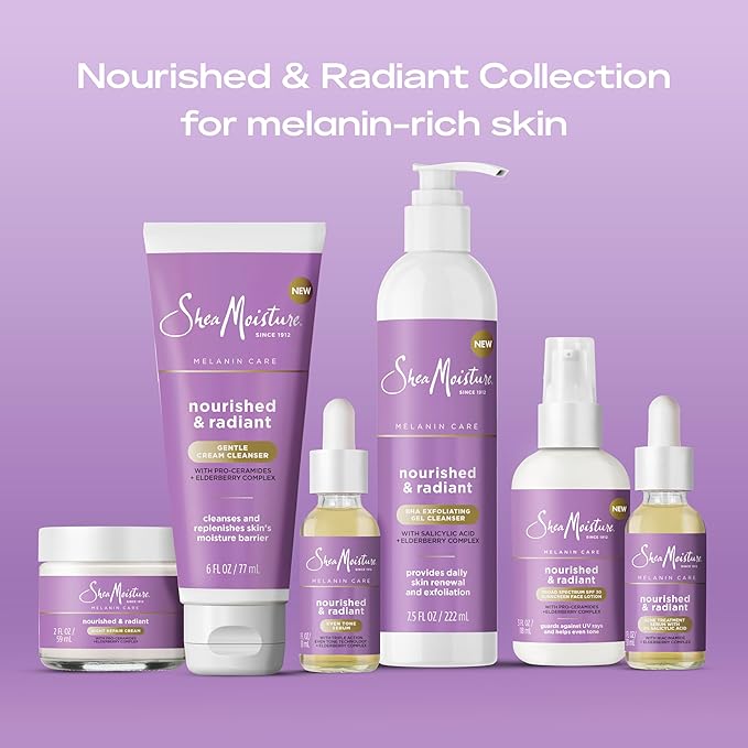 SheaMoisture Melanin Care Broad Spectrum SPF 30 Sunscreen Face Lotion Nourished & Radiant for Protection Against UV Rays & Even Tone, with Pro-Ceramides +Elderberry Complex, 3 oz