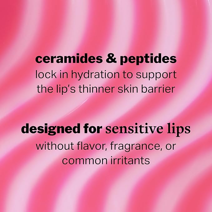 Cocokind Ceramide Lip Blur Balm, Be Brave - Hot Pink Hydrating Lip Balm with Ceramides & Peptides, Made for Sensitive Skin & Lips, Unflavored & Fragrance-Free - 3 pack