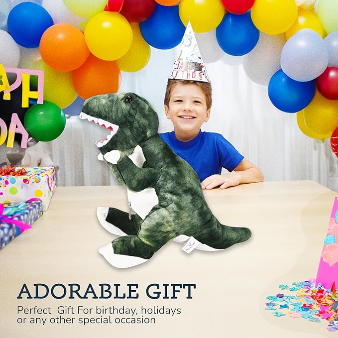 Dinosaur Stuffed Animal – Soft and Snuggly Dino Plush Toy Set – Includes 1 Large Dinosaur Plush with 6 Baby Dino Plushies – Super Soft, Skin-Friendly, and Non-Fade Cuddly Stuffed Animals