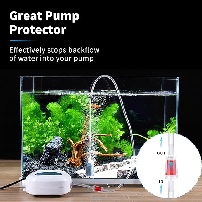 Premium 25FT 3/16inch Air Hose for Aquarium with Connector,Check Valve, Control Valve Accessories (Red, 25 ft.)