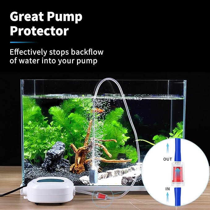 Premium 50FT 3/16inch Blue Air Hose for Aquarium with Connector,Check Valve, Control Valve Accessories (Blue, 50 ft.)