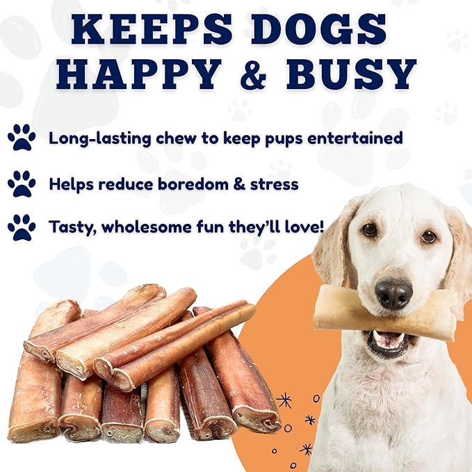 Amazing Dog Treats Bully Stick for Dogs (Extra Thick/Jumbo 6 Inch - 6 Count) - Long Lasting, Safe Chews