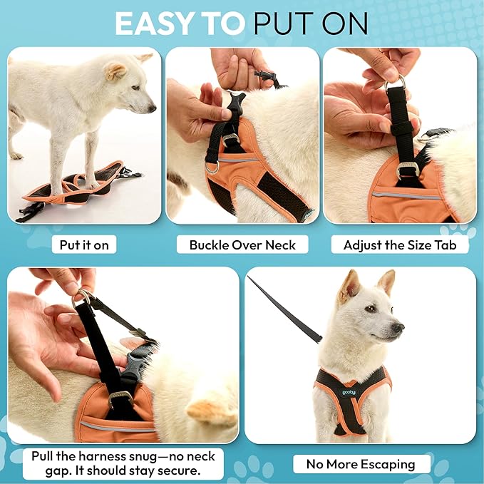 Gooby Escape Free Easy Fit X Step in Dog Harness - Atlanta Peach, X-Large