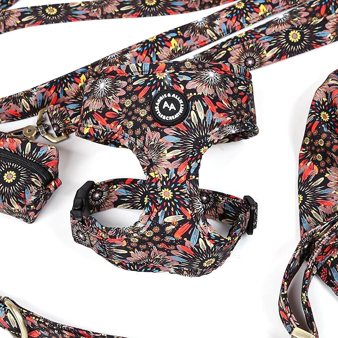 Angie and Allie Organic Cotton Dog Harness,No Pull Pet Harness with Leash D-Ring,Adjustable Soft Padded Dog Vest,Comfortable,Sustainable,Breathable and Stylish for Your Canine Companion