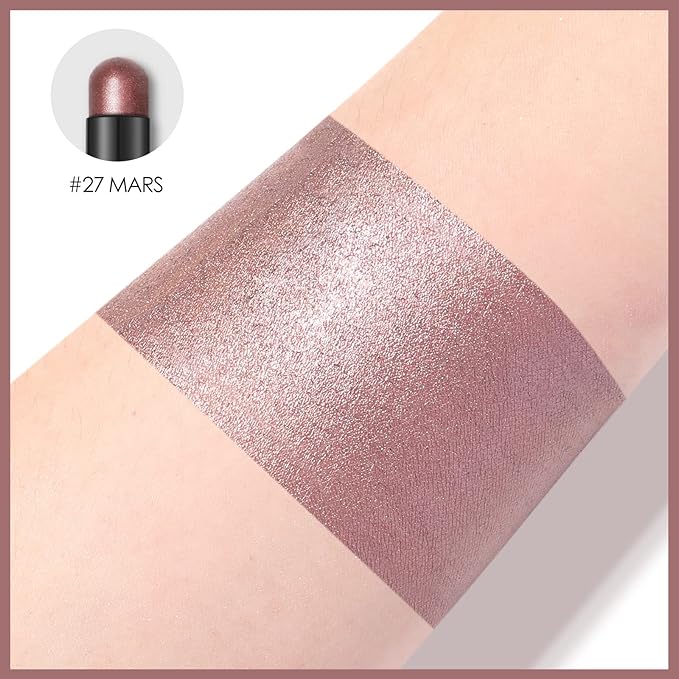 FOCALLURE Shimmer and Matte Cream Eyeshadow Stick,Smooth Brilliant Eye Brightener Pencil,High Pigment Eye Highlighter Pen for Women,Long Lasting Waterproof Eye Shadow and Liners Makeup (MARS)