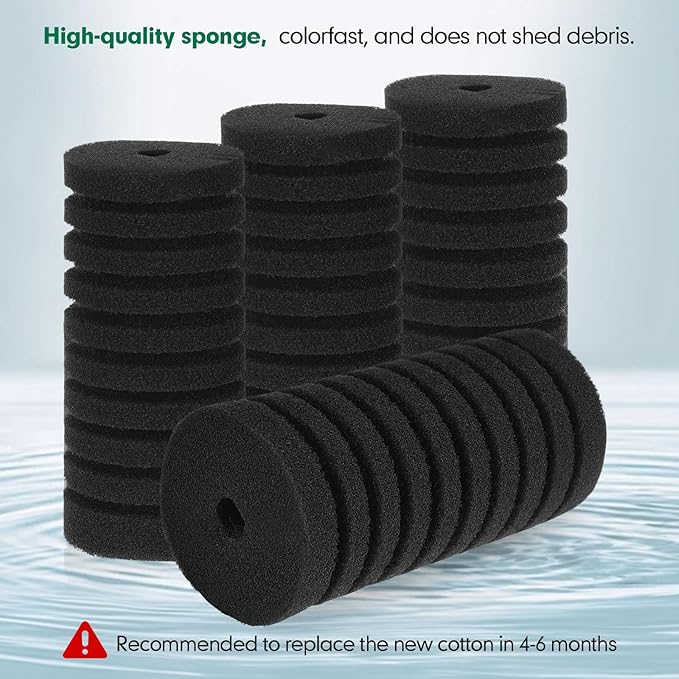 AQQA Replacement Aquarium Filter Sponge 4 Pack
