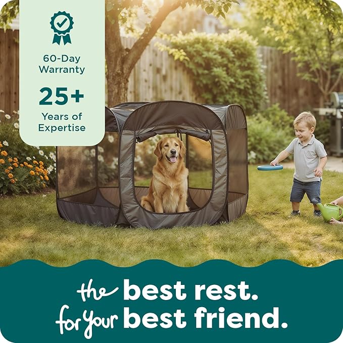 FurHaven Portable Pet Playpen for Dogs & Cats, Extra Large Indoor Kitten Playpen with Mesh Sides, Foldable Dog Playpen for Small Dogs, Pop Up Travel Dog Pen, X-Large, Pet Crate with Mesh Sides, Navy