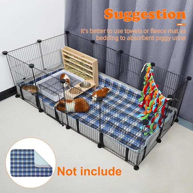 Waterproof Guinea Pig Cage Tarp Bottom for C & C Grids Habitat, 48"*24" Washable Guinea Pig Liner Base for Rabbits Hamsters Hedgehogs Ferrets Small Pets