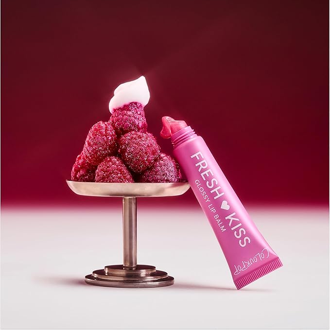ColourPop Fresh Kiss Glossy Lip Balm - Hydrating Lip Care Enriched with Peptides + Hyaluronic Acid - Pearlescent Shimmer Finish - Vegan + Cruelty-Free - Raspberry Crème (0.49 oz)