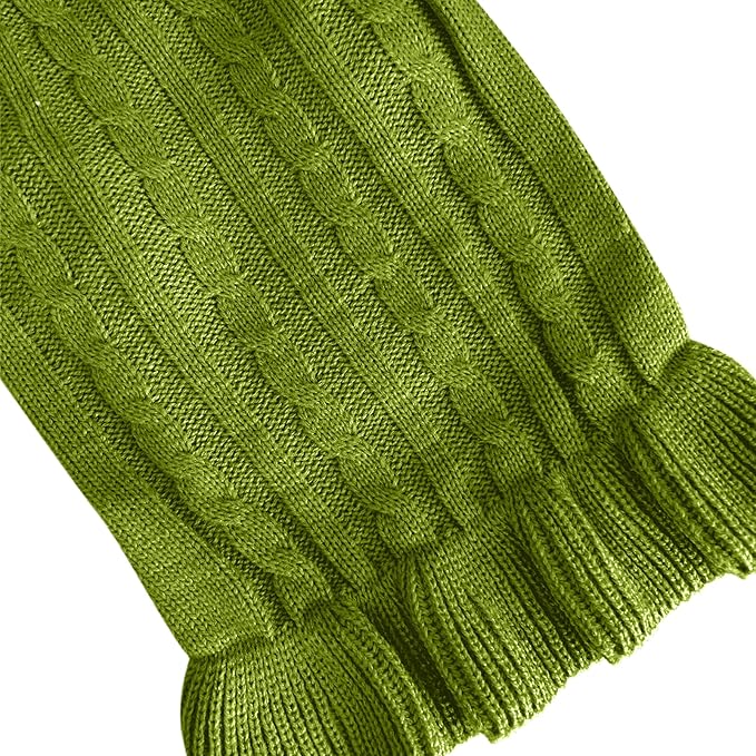 CHBORCHICEN Small Dog Sweaters Knitted Pet Cat Warm Dog Sweatshirt Winter Clothes Kitten Puppy Sweater (M, Dress-Light Green)