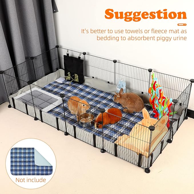 Waterproof Guinea Pig Cage Tarp Bottom for C & C Grids Habitat, 56"*28" Washable Guinea Pig Liner Base for Rabbits Hamsters Hedgehogs Ferrets Small Pets