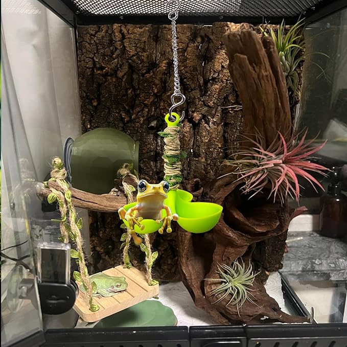 Frog Habitat Hammock with Suction Cup,Soft Silicone Tree Frogs Terrarium Accessories ,Applicable to Toad, Tadpole, Tree Frogs, Dwarf Frogs, Small Amphibians