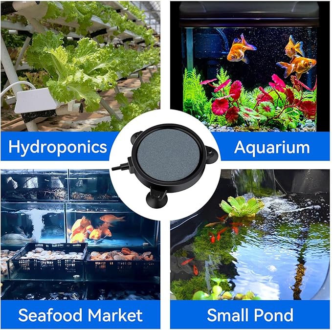 AQUANEAT Aquarium Air Stone Disc 4 inch, Aerator Bubble Diffuser, Air Pump Accessories Airstones for Aquariums, Fish Tanks,Hydroponics,and Ponds
