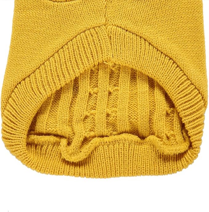 CHBORCHICEN Small Dog Sweaters Knitted Pet Cat Warm Dog Sweatshirt Winter Clothes Kitten Puppy Sweater (XX-Small, Yellow)