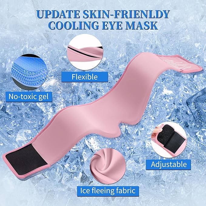 Cooling Face Mask for Morning Routine: Self Care Gifts for Women - Gel Eye Mask for Eye Care,Reduce Puffiness - Flexible Cold Compress for Skincare & Home Spa,Ice Pack Gift for Mom, Valentines Day